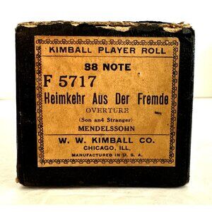Kimball Player Piano Music Word Roll HEIMKEHR AUS DER FREMDE F 5717 Rare Vintage